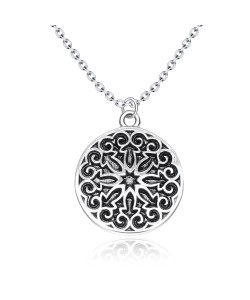 Shaped Carved Silver Necklace SPE-3526